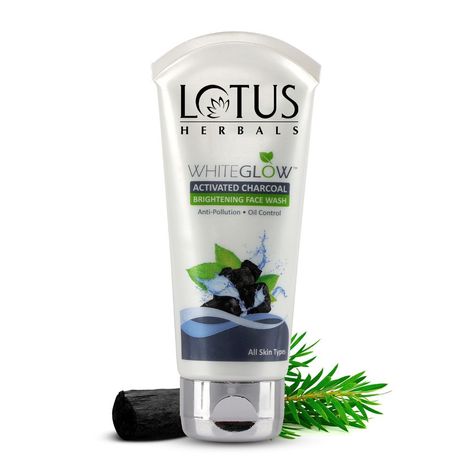 Buy Lotus Herbals Whiteglow Activated Charcoal Face Wash | Anti Pollution | Oil Control | For All Skin Types | 100g-Purplle