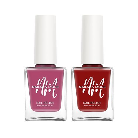 Buy NAILS & MORE: Enhance Your Style with Long Lasting in Bright Pink - Rough Red Pack of 2-Purplle