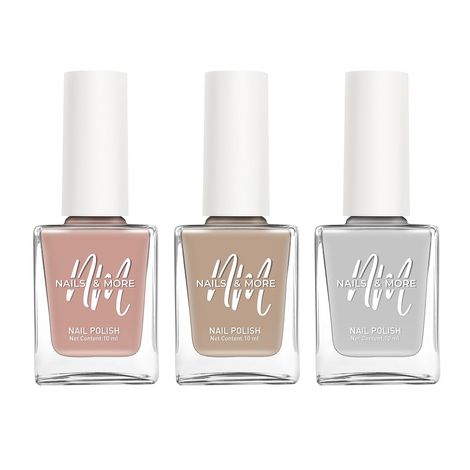 Buy NAILS & MORE: Enhance Your Style with Long Lasting in Creamy Beige - Malt Cream - Grey Set of 3-Purplle