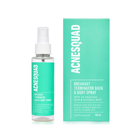 Buy Acne Squad Breakout Terminator Back & Body Spray with 2% Salicylic Acid & Glycolic Acid 100 ml-Purplle