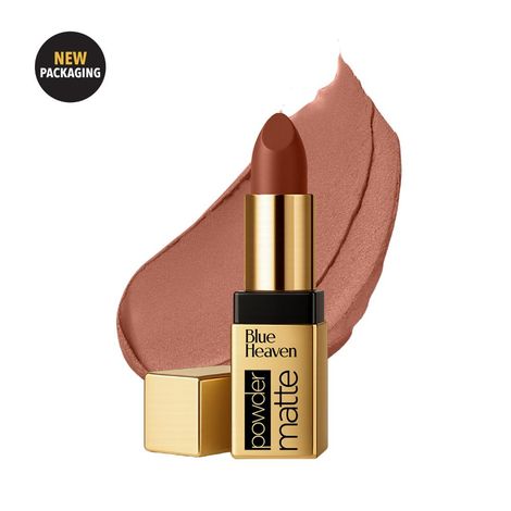 Buy Blue Heaven Powder Matte Lipstick for Women | Highly Pigmented | Light Weight | Creamy & Comfortable Buttery Texture | Luxe Matte Finish | Toffe Brown | 3.5 gm-Purplle