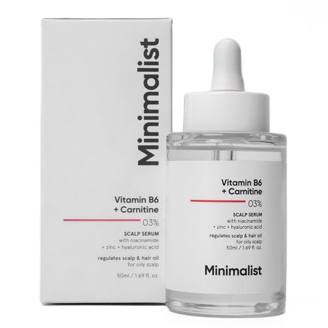 Buy Minimalist Oil-control Hair Serum | 03% Vitamin B6 & Carnitine Scalp Serum for Sebum & Oil control with Niacinamide, Zinc, & Hyaluronic acid 50 ml-Purplle