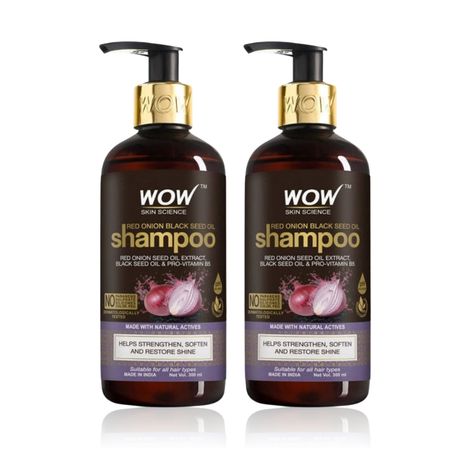 Buy WOW Skin Science Red Onion Black Seed Oil Shampoo (300 ml) Pack Of 2-Purplle