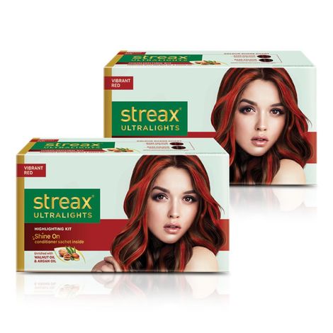 Buy Streax Ultralights Highlighting Kit - Vibrant- Red Pack Of 2-Purplle