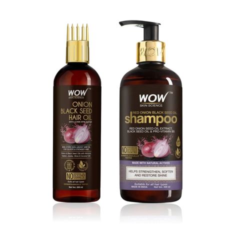 Buy WOW Hair Care Essentials - Onion Easy Application 200 ml+300 ml-Purplle