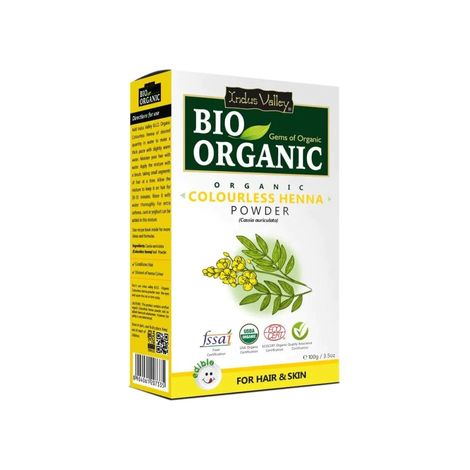 Buy Indus Valley Bio Organic 100% Pure Colourless Henna Leaf Powder (100 gm)-Purplle