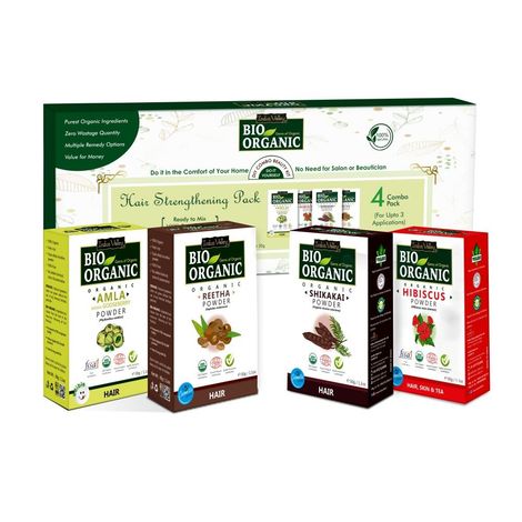 Buy Indus Valley Bio Organic Hair Strengthening Pack - Hair Care Special Combo Kit (120 gm)-Purplle
