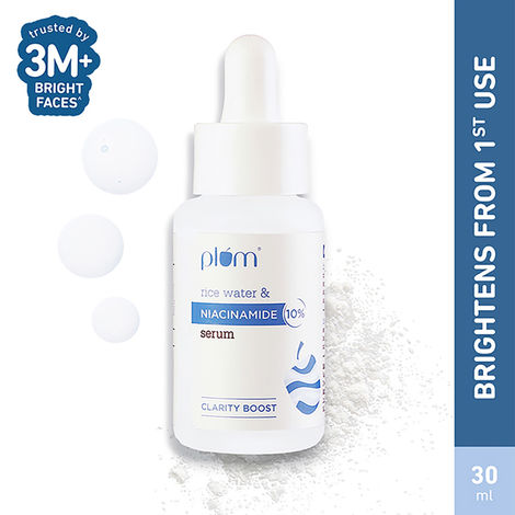 Buy Plum 10% Niacinamide Face Serum with Rice Water for Blemish-Free, Clear & Bright Skin (30 ml)-Purplle