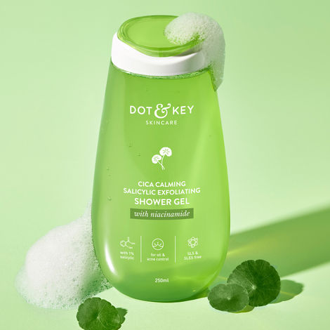Buy Dot & Key CICA Calming Salicylic Exfoliating Showger Gel with Niacinamide | CICA Body Wash with 1% Salicylic Suitable for Oil & Acne Contril | 250 ml-Purplle