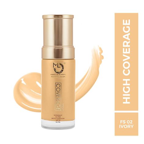 Buy Matt look High Coverage Waterproof Oil Free Matte Foundation SPF 25, Ivory (45gm)-Purplle