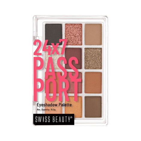 Buy Swiss Beauty 24/7 Passport Eyeshadow Palette for Eyes | Long-Lasting | 12 Shades in 1| Smooth & Blendable 02-Late Nights - Night (10.5 G)-Purplle