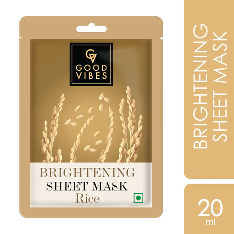 Buy Good Vibes Brightening Sheet Mask - Rice (20 ml)-Purplle