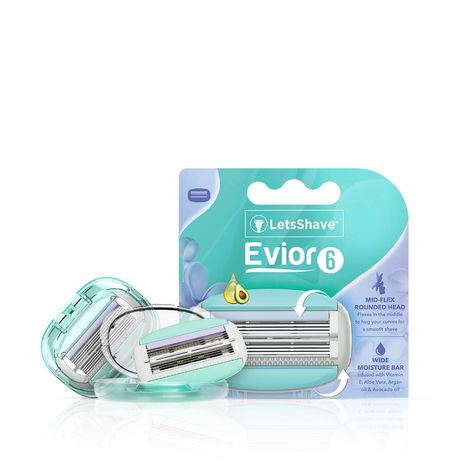 Buy LetsShave Evior 6 Body Razor Blade (Pack of 2)-Purplle