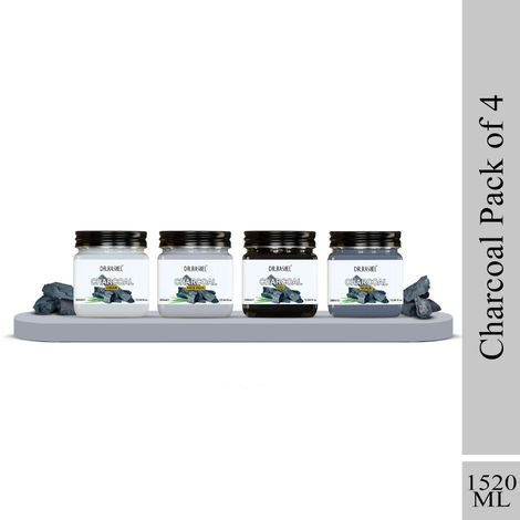 Buy Dr.Rashel Charcoal Pack Of 4 (Scrub, Gel, Cream, And Face Pack) - (1520ml)-Purplle