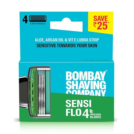 Buy Bombay Shaving Company Sensiflo - 4 Cartridge (Pack of 4)-Purplle