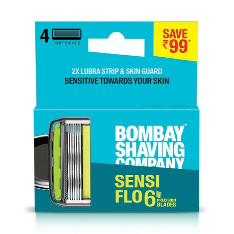 Buy Bombay Shaving Company Sensiflo - 6 Cartridge (Pack of 4)-Purplle