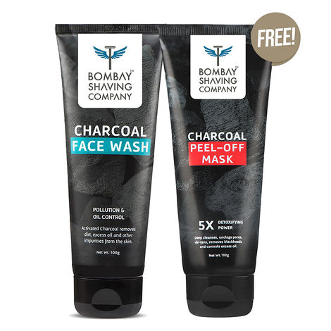 Buy Bombay Shaving Company Charcoal Face Wash and Charcoal Peel Off Mask 100g Combo-Purplle