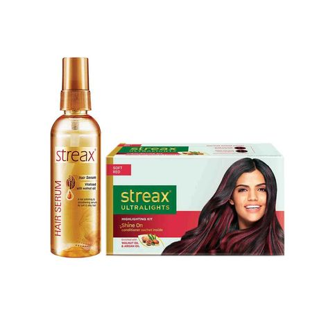 Buy Streax Ultralight Soft Red + Walnut Serum 2 Pcs-Purplle