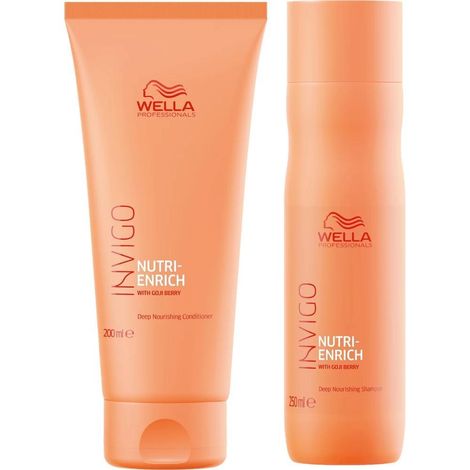 Buy Wella Professionals INVIGO Nutri Enrich Deep Nourishing Mask (For Dry And Damaged Hair) + Wella Professionals INVIGO Nutri Enrich Deep Nourishing Shampoo (For Dry And Damaged Hair) Combo of 2-Purplle