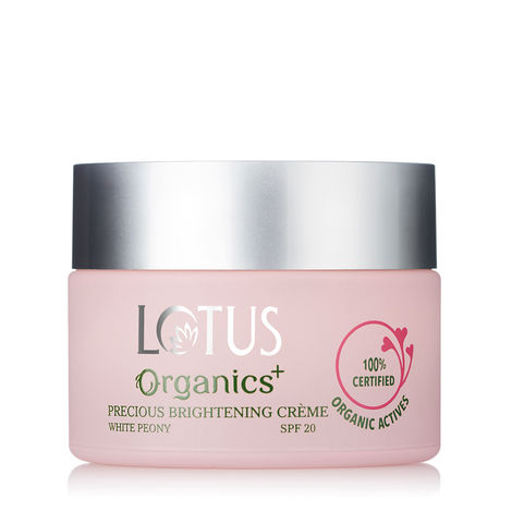 Buy Lotus Organics+ Precious Brightening Cream | For Dark Spots, Blemishes & Pigmentation | SPF 20 Moisturiser | 50g-Purplle