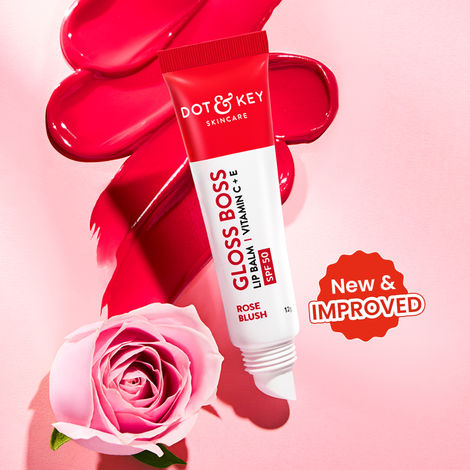 Buy Dot & Key Rose Blush Lip Balm for soft and naturally pink lips| SPF 50 & Vitamin C+E| Fades lip Pigmentation & Control Lip Tanning - 12 gm-Purplle