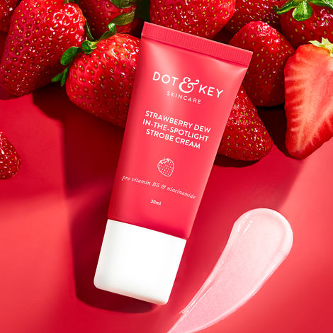 Buy Dot & Key Strawberry Dew In-the-Spotlight Strobe Cream with Hyaluronic & Niacinamide | Skin Radiance Moisturizer & Highlighter for Face | For Dewy Glazed Instant Glow & Boosts Hydration - 30ml-Purplle