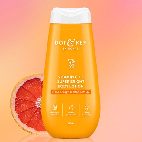 Buy Dot & Key Vitamin C + E Super Bright Body Lotion with Blood Orange & Niacinamide | Glow Body Lotion with Triple Vitamin C for Visibly Glowing Skin & Deep Nourishing - 250ml-Purplle