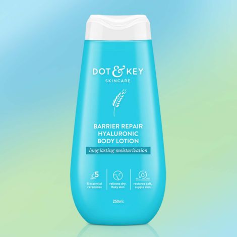 Buy Dot & Key Blue Berry Barrier Repair Hyaluronic Body Lotion with 5 essential ceramides | Long Lasting Moisturization Body Lotion relives Dry & Flaky Skin, Restores Soft & Supple Skin - 250 ml-Purplle