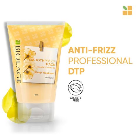 Buy Biolage Professional Smoothproof Anti-Frizz Deep Treatment Pack, Up to 72HR Frizz Control, Enriched With Camellia Flowers, Vegan & Cruelty-Free, 100 ml-Purplle
