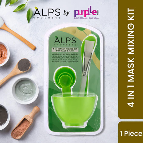 Buy Alps Goodness Face & Hair Mask Mixing 4-in-1 Kit | Face Mask Brush | Mixing Bowl | Measuring Spoons | with Spatula - 1 Pc-Purplle