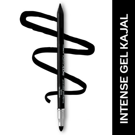 Buy FACES CANADA Ultime Pro Intense Gel Kajal With Smudger & Sharpener - Black, 1.2 gm | 24 Hr Long Stay | Waterproof & Smudgeproof | One Swipe Smooth Application | 3-in-1 Kajal, Eyeliner-Purplle