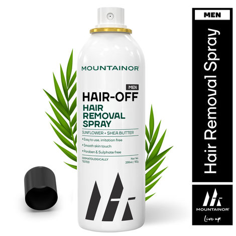 Buy Mountainor Hair Removal Cream Spray For Men - (200 ml) Painless Hair Removal For Chest, Back, Arms, Legs & Under Arms Natural & Safe Certified (Dermatologically Tested)-Purplle