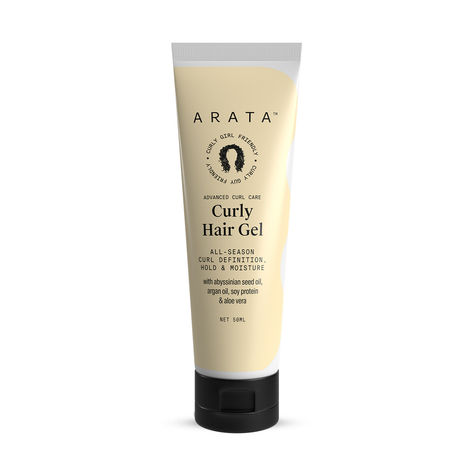 Buy Arata Advanced Curl Care Curly Hair Gel (50 ML) | Abyssinian Seed Oil, Argan Oil, Soy Protein & Aloe Vera | All-Season Curl Definition & Soft, Natural Hold | CG Approved-Purplle