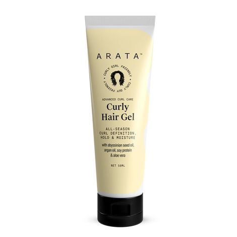 Buy Arata Advanced Curl Care Curly Hair Gel (50 ML) | Abyssinian Seed Oil, Argan Oil, Soy Protein & Aloe Vera | All-Season Curl Definition & Soft, Natural Hold | CG Approved-Purplle