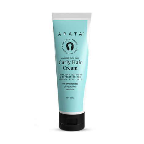 Buy Arata Advanced Curl Care Curly Hair Cream (50 ML) For Velvety Soft Curls | Intensive Moisture, Curl Definition & Plant-Based Styling | Abyssinian Seed Oil, Soya Protein & Shea Butter | CG Approved-Purplle