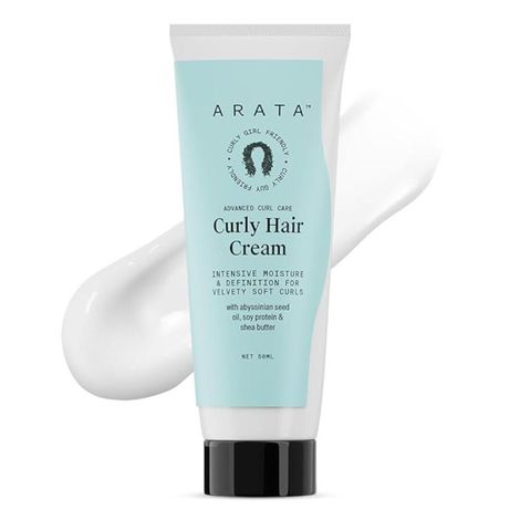 Buy Arata Advanced Curl Care Curly Hair Cream (50 ML) For Velvety Soft Curls | Intensive Moisture, Curl Definition & Plant-Based Styling | Abyssinian Seed Oil, Soya Protein & Shea Butter | CG Approved-Purplle