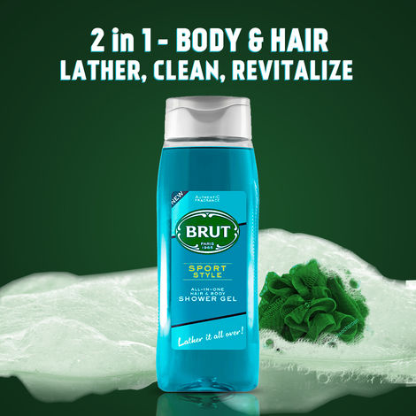 Buy Brut International Sport Style body wash for men, All-In-One Hair & Body Shower Gel, 500 ml-Purplle