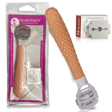 Buy Majestique Corn Cutter for Foot - Hard Skin & Callus Remover, Stainless Steel with 10 Blades, Color May Vary-Purplle