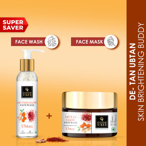 Buy Good Vibes Weekly De- tan Ubtan Regime (Facewash + Face Mask) ,Combo of 2-Purplle