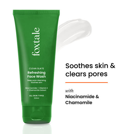 Buy Foxtale Refreshing Face Wash for Deep Cleansing with Niacinamide, Hydrates & Brightens - 100 ml-Purplle