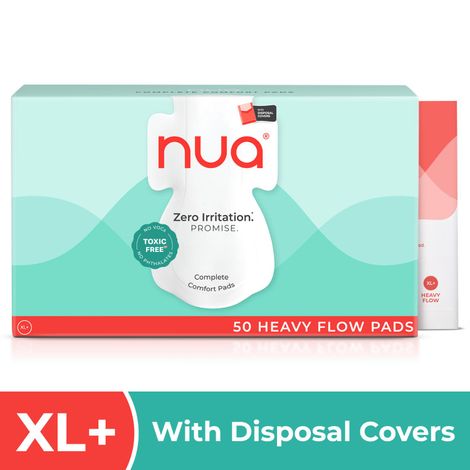 Buy Nua Ultra Thin Sanitary Pads Bulk Packs&nbsp;50 XL+ Pads|| Zero Toxins || Free Disposal Cover (Pack of 50 Pads)-Purplle