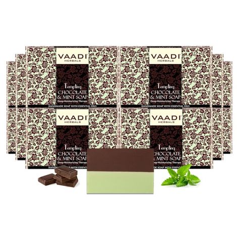 Buy Vaadi Herbals Pack of 12 TEMPTING CHOCOLATE & MINT SOAP-Deep Moisturising Therapy (12 x 75 g)-Purplle