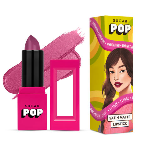 Buy SUGAR POP Satin Matte Lipstick - 11 Lilac (Light Lavender) - 3 gm - Infused with Vitamin E, Shea Butter & Jojoba Oil l Ultra Pigmented, Hydrating-Purplle