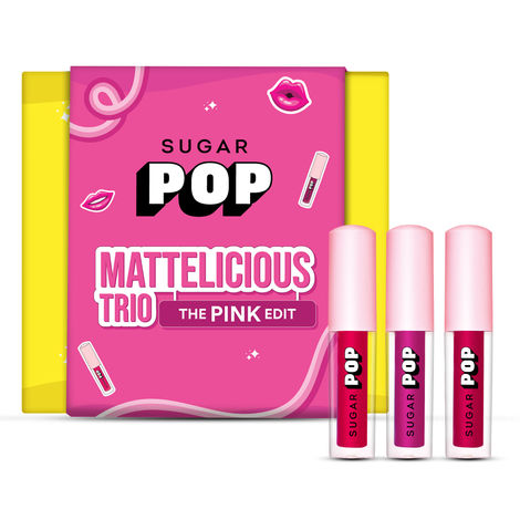 Buy SUGAR POP Mattelicious Trio - The Pink Edit | Set of 3 Pink Matte Lipcolours | Non-drying, Transfer-proof & Smudgeproof | Suits All Skin Tones-Purplle