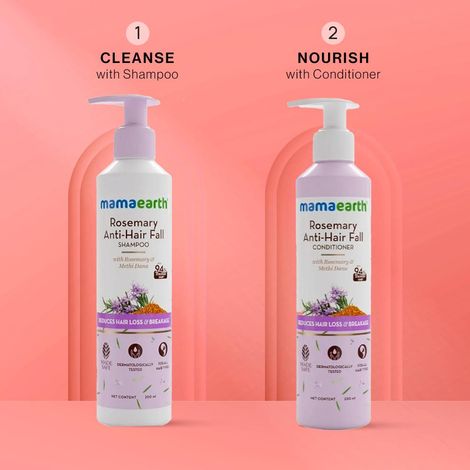 Buy Mamaearth Rosemary Hair Care Duo: Anti-Hair Fall Shampoo (250 ml) + Conditioner (250 ml)-Purplle