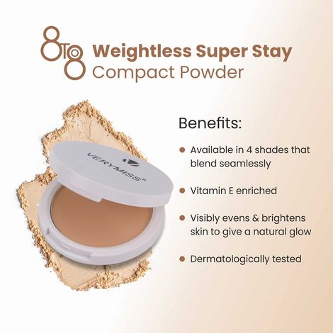 Verymiss 8 To 8 Weightless Super Stay Compact Powder - 113 Shell 9 gm
