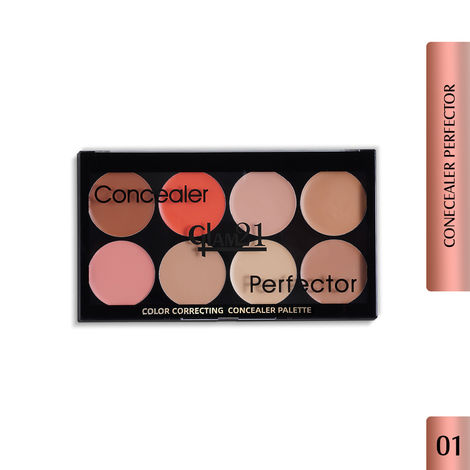 Buy Glam21 Perfect Coverage Concealer Palette|Contouring and Highlighting Makeup Kit|Corrects Skin Imperfections and Blemishes| 8 Shades-30gm-Palette 01-Purplle