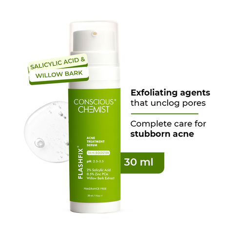 Buy Conscious Chemist Flashfix Acne Treatment Serum | 2% Salicylic Acid & 0.5% Zinc PCA - 30 ml-Purplle