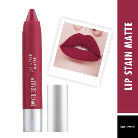 Buy Swiss Beauty Lip Stain Matte Lipstick - 228 - Bold Wine - 3.4 gm-Purplle