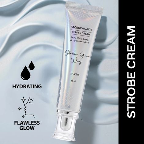 Buy Faces Canada Strobe Cream I Hyaluronic Acid I Shea Butter I Instant Hydration I Glowy Radiance I Anti-ageing I Alcohol-Free I Vegan I Silver 30 g-Purplle